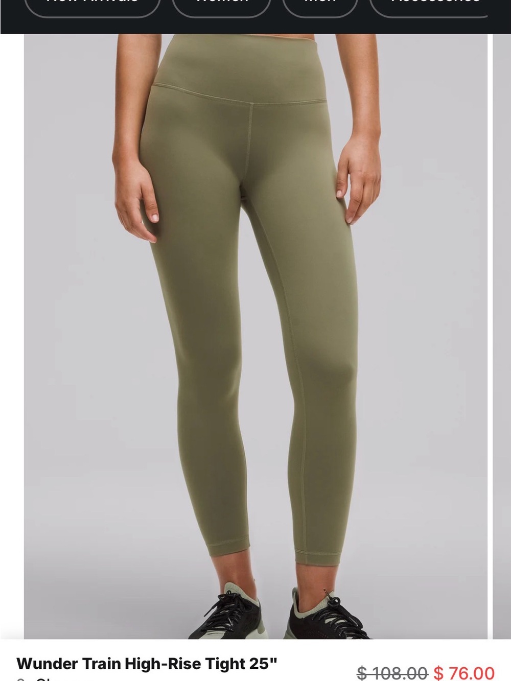 lululemon Wunder Train High-Rise Leggings 25’ in bay leaf